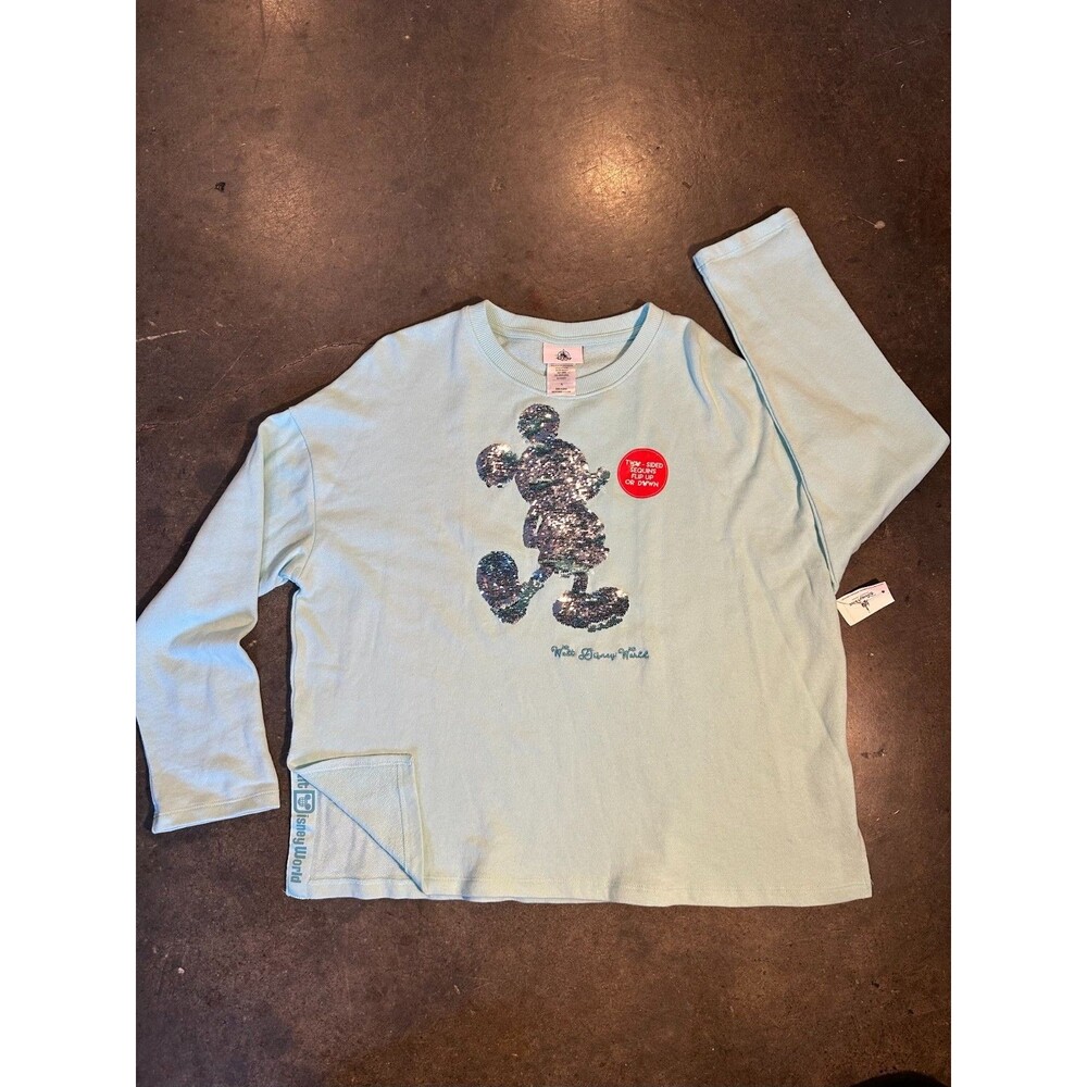 NWT Disney Parks Mickey Mouse Sequin Flip Shirt Medium Walt Disney World